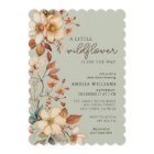 Boho Wildflower Sage Green Floral Baby Shower