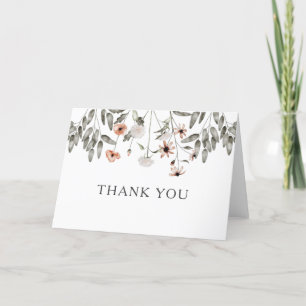 Boho Wildflower Spring Bridal Shower Thank You Card