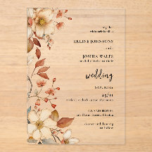 Boho Wildflower Terracotta Wedding Invitation