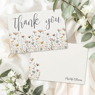 Boho Wildflower Thank You Card