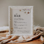 Boho Wildflower The Bar Wedding Sign<br><div class="desc">The Bar sign are chraacterised by a boho style with floral artwork and neutral earthy and beige colours.</div>
