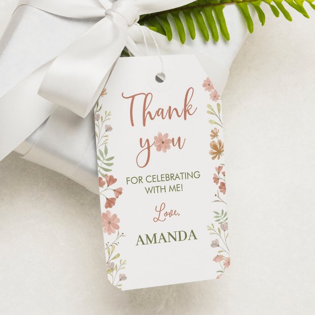 Boho Wildflower Theme Thank You Tag (Creator Uploaded)