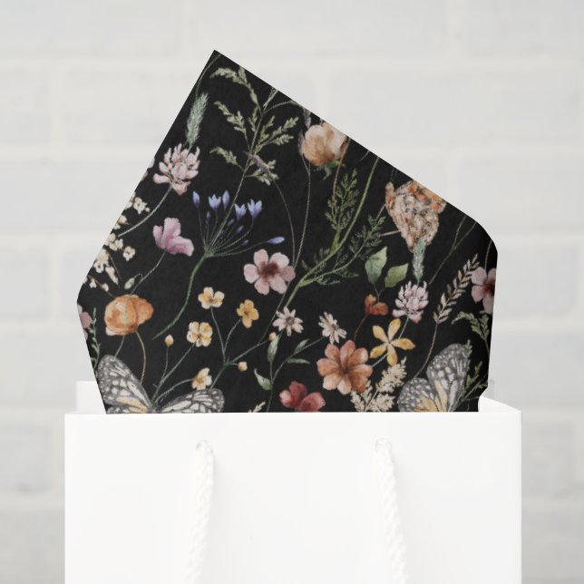 Boho Wildflower Tissue Paper Wedding Gift Wrap (Gift Bag)