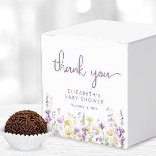 Boho Wildflower Watercolor Baby Girl Shower Favour Box
