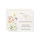 Boho Wildflower Watercolor Baby Girl Shower Invite