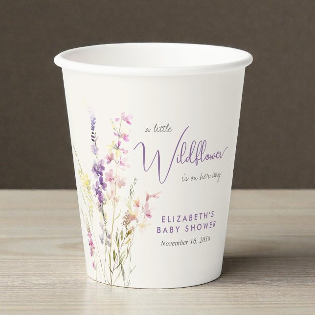 Boho Wildflower Watercolor Baby Shower Paper Cups (Boho Wildflower Watercolor Baby Shower Paper Cups)