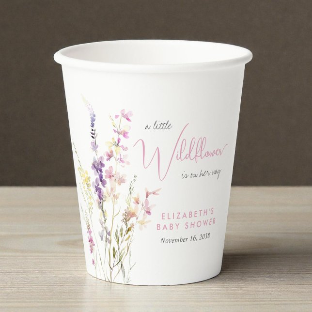 Boho Wildflower Watercolor Baby Shower Paper Cups (Boho Wildflower Watercolor Baby Shower Paper Cups)