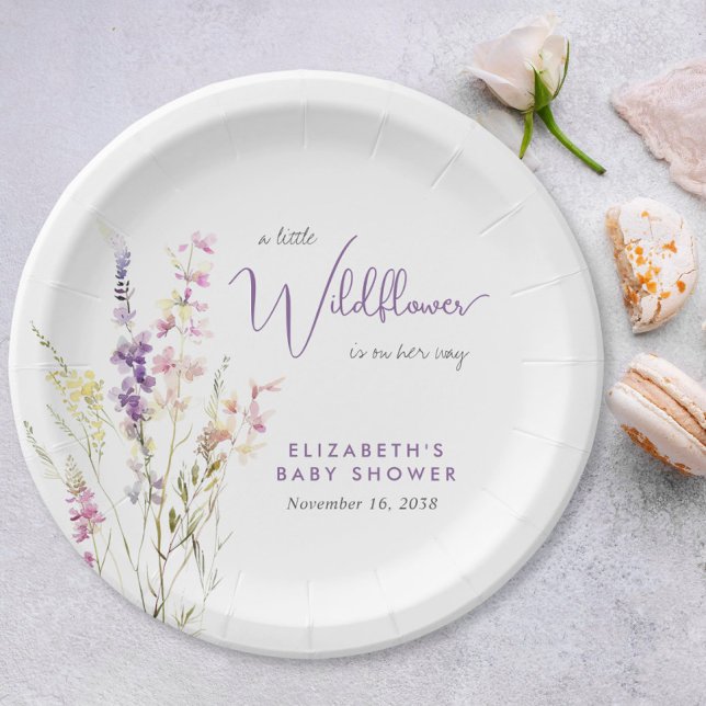 Boho Wildflower Watercolor Baby Shower Paper Plate (Boho Wildflower Watercolor Baby Shower Paper Plates)