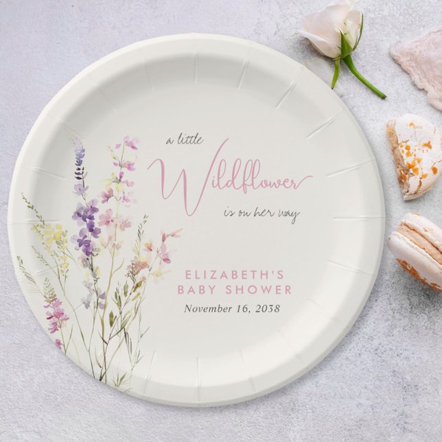 Boho Wildflower Watercolor Baby Shower Paper Plate (Boho Wildflower Watercolor Baby Shower Paper Plates)