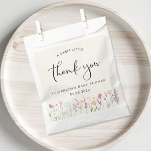 Boho Wildflower Watercolor Baby Shower Thank You Favour Bags