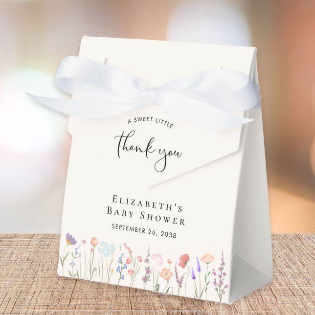 Boho Wildflower Watercolor Baby Shower Thank You Favour Box (Creator Uploaded)