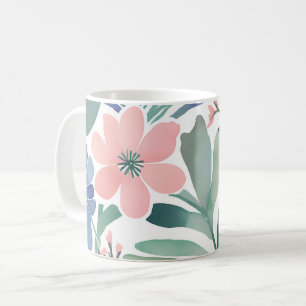 Boho Wildflower Watercolor Floral Pastel Coffee Mug