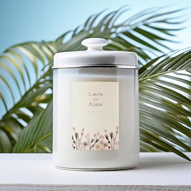 Boho Wildflower Wedding Candle Label (Creator Uploaded)