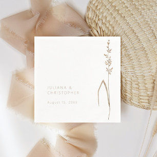 Boho Wildflower Wedding Cocktail Paper Napkins