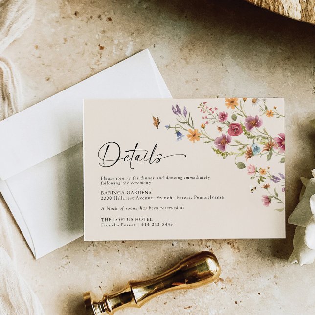 Boho Wildflower Wedding Details Enclosure Card (Creator Uploaded)