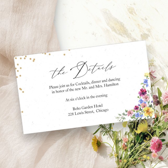  Boho Wildflower Wedding Details Enclosure Card (Creator Uploaded)