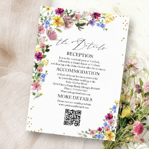 Boho Wildflower Wedding Details Enclosure Cards