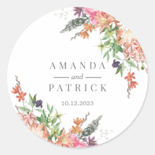 Boho Wildflower Wedding Envelope Seals