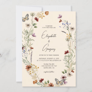 Boho Wildflower Wedding Invitation