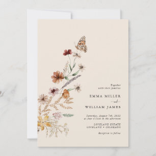 Boho Wildflower Wedding Invitation