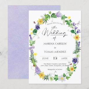 Boho Wildflower Wedding Invitation