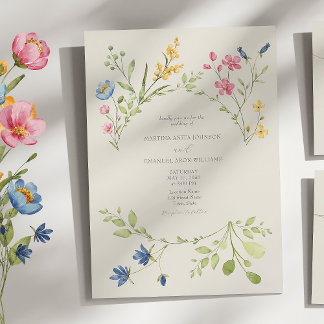 Boho Wildflower Wedding Invitation