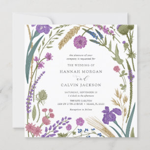 Boho Wildflower Wedding Invitation