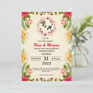 Boho Wildflower Wedding Invitations Elegant Charm.