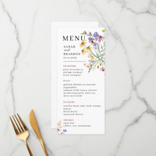 Boho Wildflower Wedding Menu
