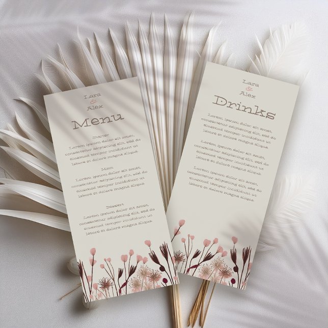 Boho Wildflower Wedding Menu (Creator Uploaded)