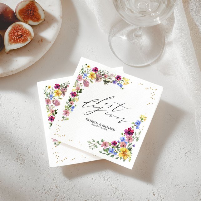 Boho Wildflower Wedding Napkins (Creator Uploaded)