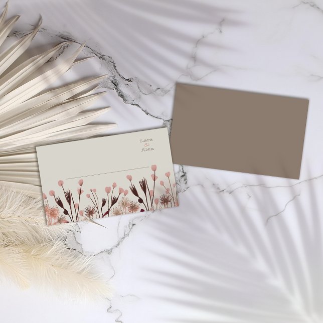 Boho Wildflower Wedding Place Card (Creator Uploaded)