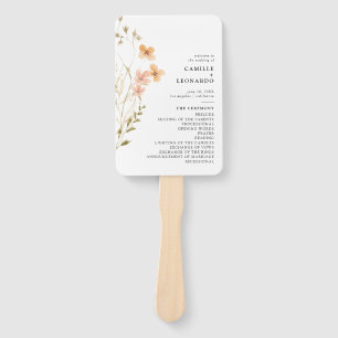 Boho Wildflower Wedding Program Hand Fan