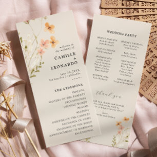 Boho Wildflower Wedding Program  Programme