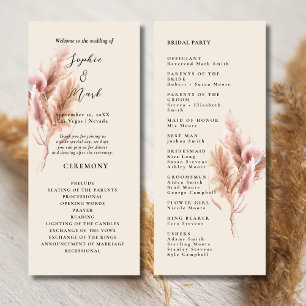 Boho Wildflower Wedding Program  Programme