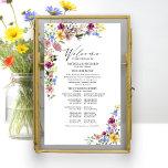 Boho Wildflower Wedding Program Sign<br><div class="desc">Elegant calligraphy wedding program sign. Easy to personalise with your details and add your background colour. Please feel free to contact me if you have any special requests. PLEASE NOTE: For assistance on orders,  shipping,  product information,  etc.,  contact Zazzle Customer Care directly.</div>