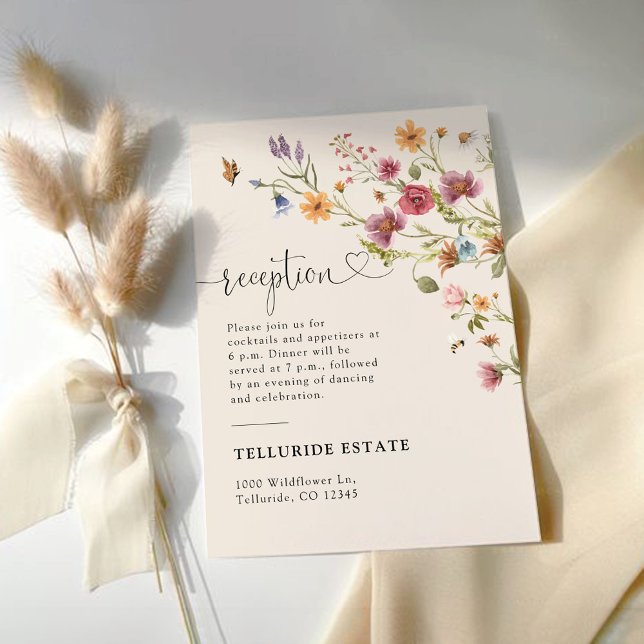 Boho Wildflower Wedding Reception Enclosure Card (Creator Uploaded)