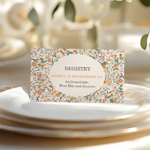 Boho Wildflower Wedding Registry Enclosure Card
