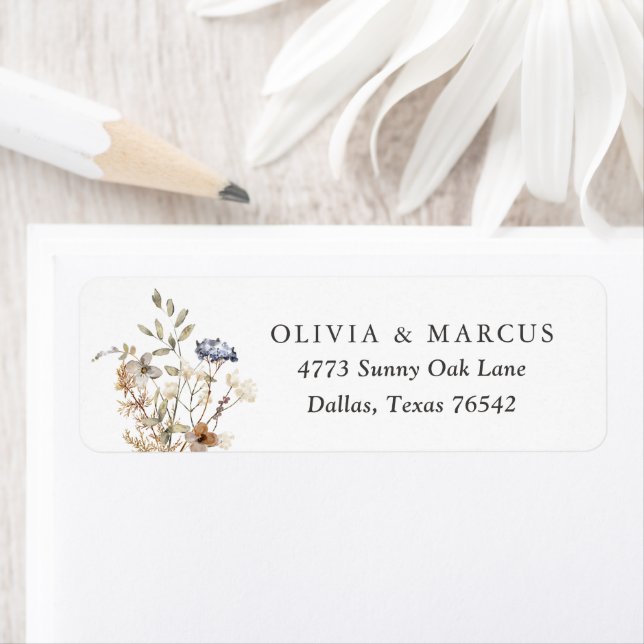 Boho Wildflower Wedding Return Address (Insitu)