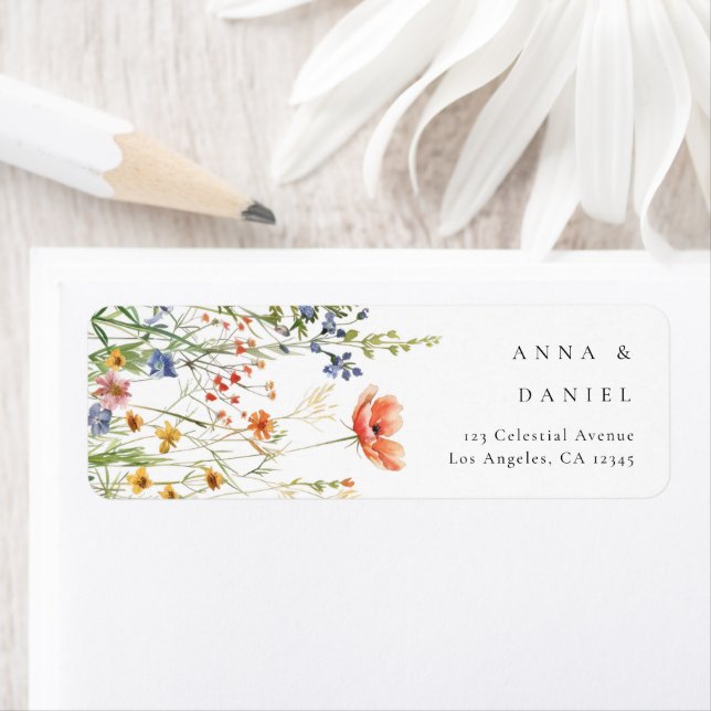 Boho Wildflower Wedding Return Address (Insitu)