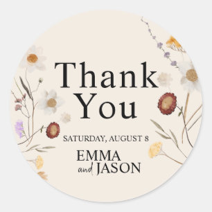 Boho Wildflower Wedding Sticker