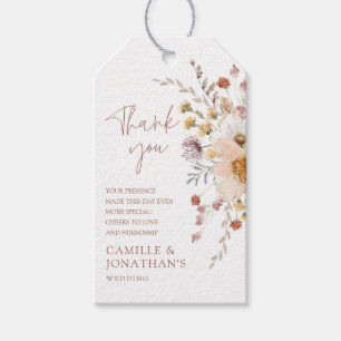 Boho Wildflower Wedding Thank you tag