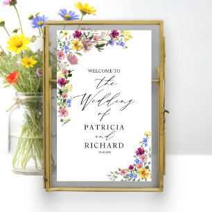 Boho Wildflower Wedding Welcome Poster
