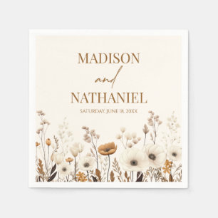 Boho Wildflower Wild Flower Floral Garden Wedding Napkin