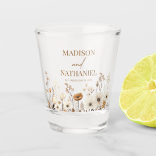 Boho Wildflower Wild Flower Floral Garden Wedding Shot Glass