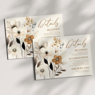 Boho Wildflower Wild Flower Floral Wedding Details Enclosure Card