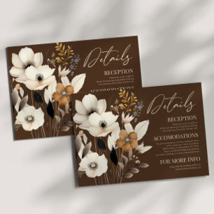 Boho Wildflower Wild Flower Floral Wedding Details Enclosure Card