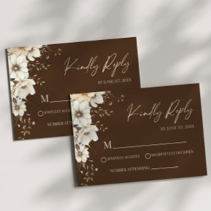Boho Wildflower Wild Flower Floral Wedding RSVP Card