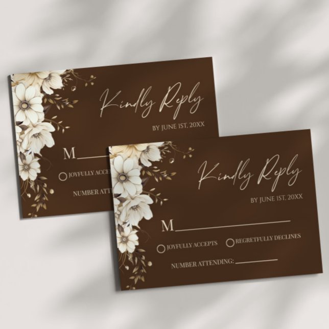 Boho Wildflower Wild Flower Floral Wedding RSVP Card (Creator Uploaded)