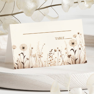 Boho Wildflower Wild Flowers Floral Wedding  Place Card